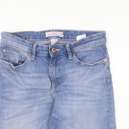 H&M Womens Blue Cotton Chino Shorts Size 27 in Regular Zip