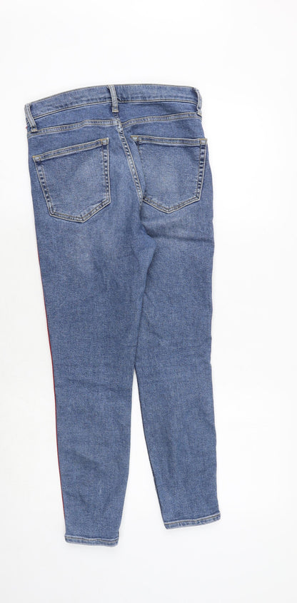 Topshop Womens Blue Cotton Skinny Jeans Size 28 in Regular Zip