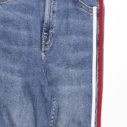 Topshop Womens Blue Cotton Skinny Jeans Size 28 in Regular Zip