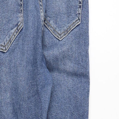 Topshop Womens Blue Cotton Skinny Jeans Size 28 in Regular Zip