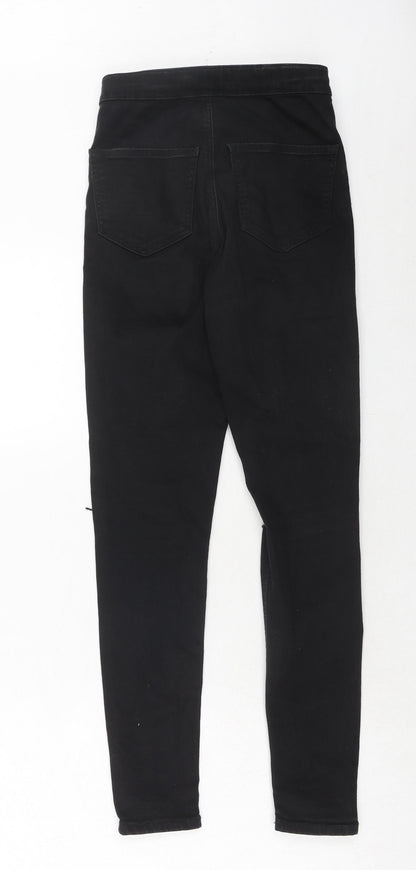 Topshop Womens Black Cotton Skinny Jeans Size 28 in L32 in Regular Zip