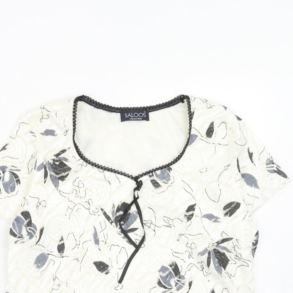 Womens UK Size M Saloos Beige Basic T-Shirt