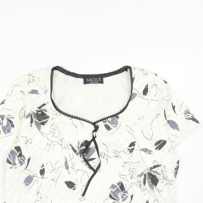 Womens UK Size M Saloos Beige Basic T-Shirt