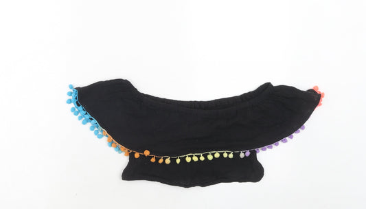 Boohoo Womens Black Cotton Basic Tank Size L Off the Shoulder