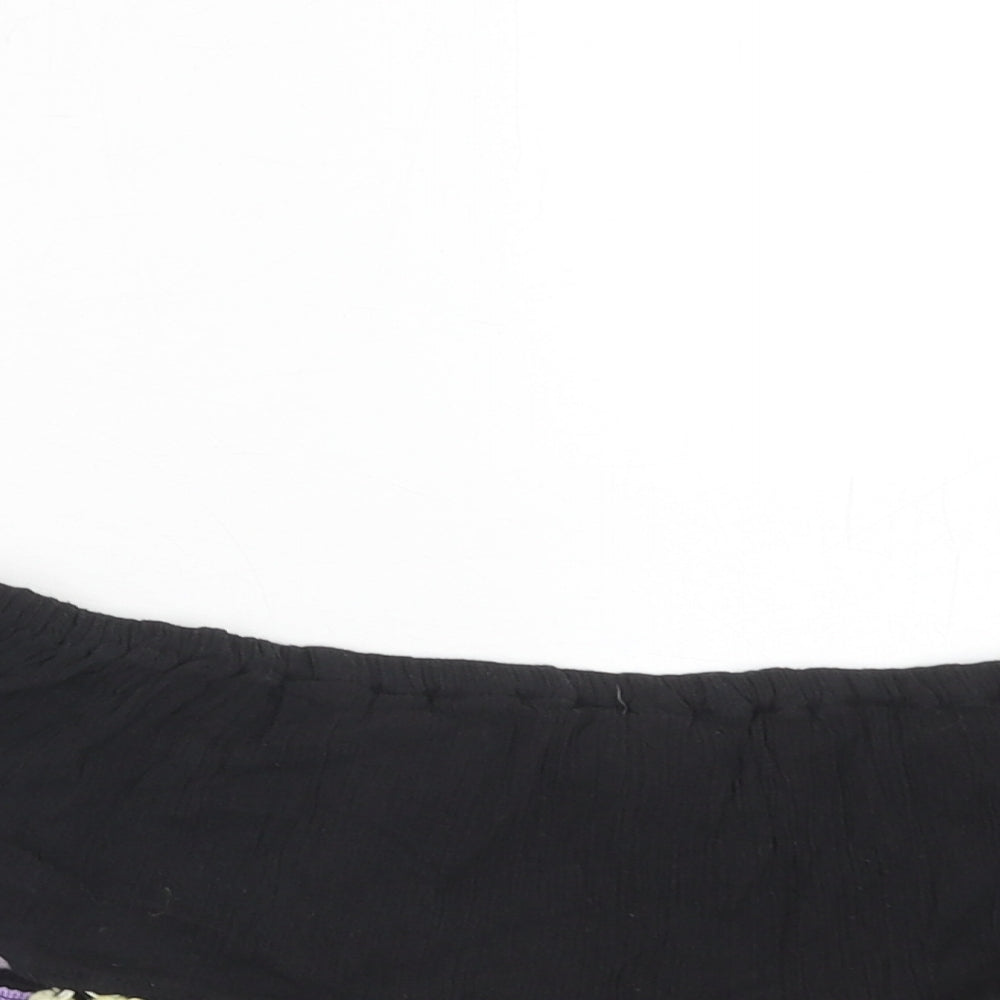 Boohoo Womens Black Cotton Basic Tank Size L Off the Shoulder