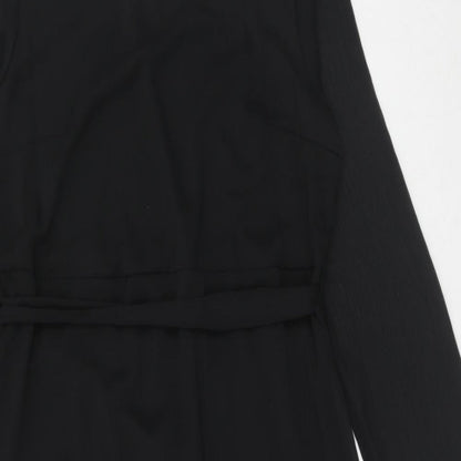 Yessica Womens Black Polyester Trapeze & Swing Size 14 Round Neck Button