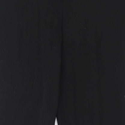 Classic Womens Black Polyester Trousers Size 14 Regular Hook & Eye