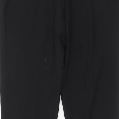 Classic Womens Black Polyester Trousers Size 14 Regular Hook & Eye