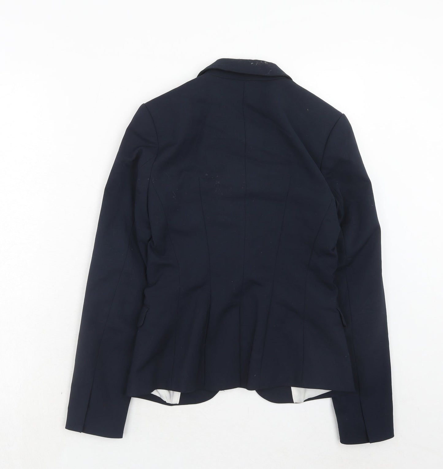 H&M Womens Blue Polyester Jacket Blazer Size 4