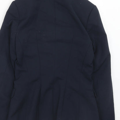 H&M Womens Blue Polyester Jacket Blazer Size 4