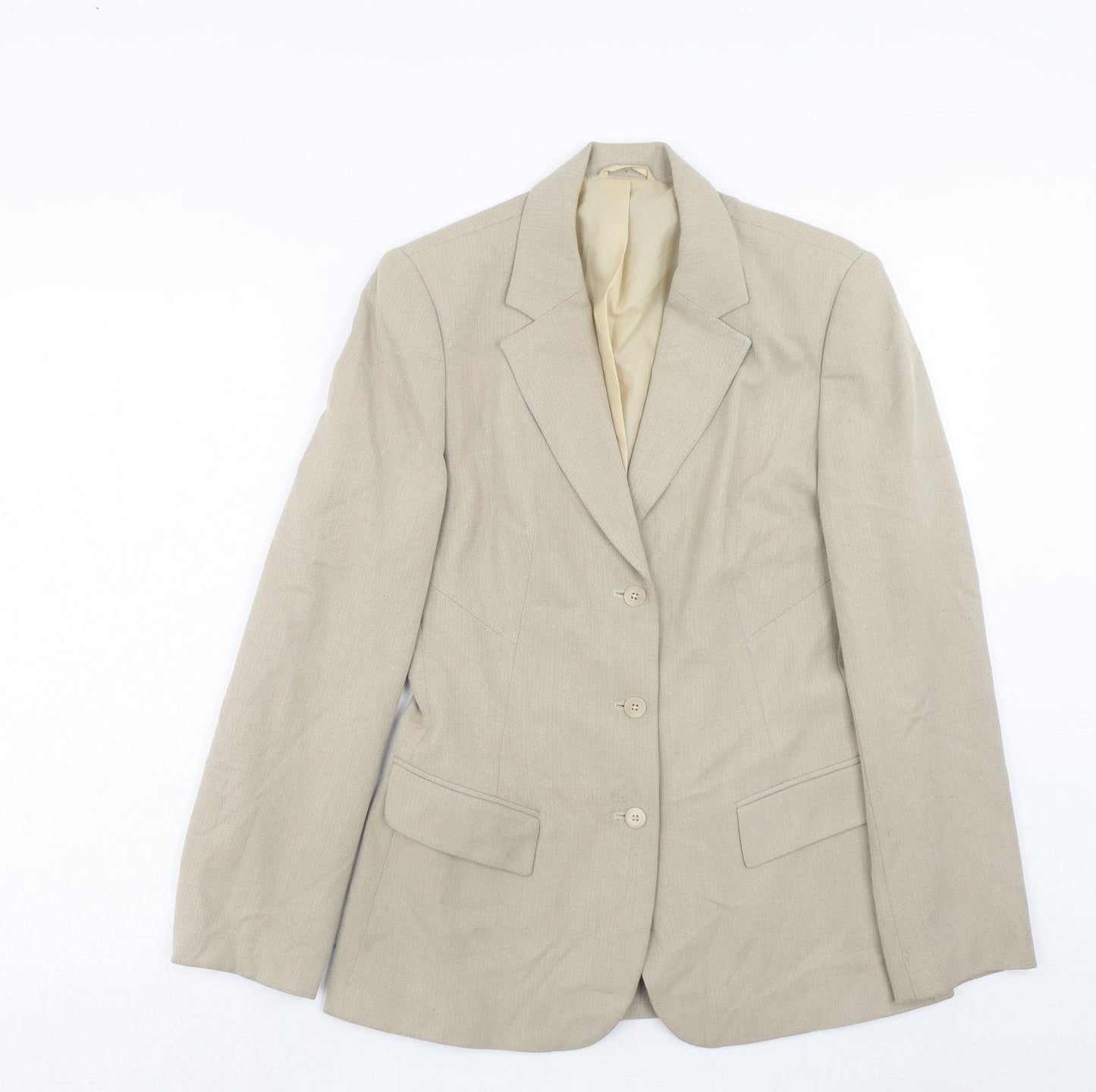 NEXT Womens Beige Polyester Jacket Suit Jacket Size 10