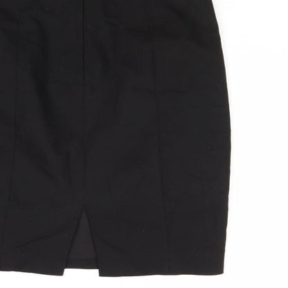 H&M Womens Black Cotton A-Line Skirt Size 12 Zip
