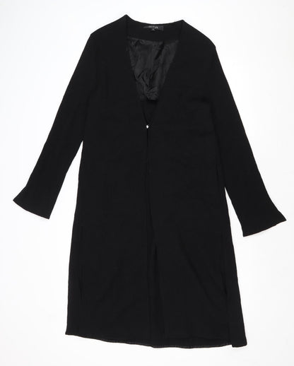 NITYA Womens Black Overcoat Coat Size 10 Button