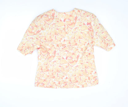 C&A Womens Multicoloured Floral Jacket Blazer Size 14 Button