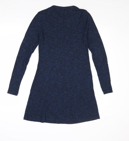 Topshop Womens Blue Polyester Jumper Dress Size 8 Round Neck Pullover
