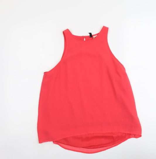 Womens UK Size 8 H&M Pink Basic Tank