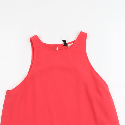 Womens UK Size 8 H&M Pink Basic Tank
