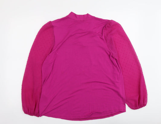 Womens UK Size 12 Bonmarché Pink Basic Blouse
