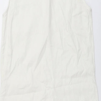 Marks and Spencer Womens Ivory Cotton A-Line Size 8 Round Neck Pullover