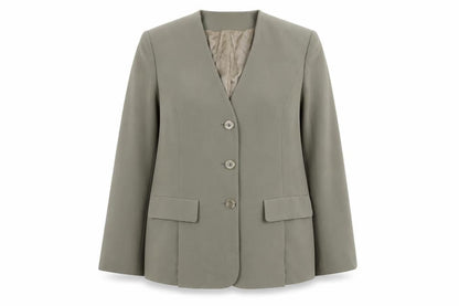 Fink Womens Beige Polyester Jacket Blazer Size 14