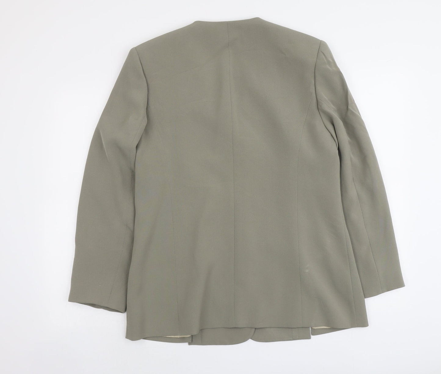 Fink Womens Beige Polyester Jacket Blazer Size 14