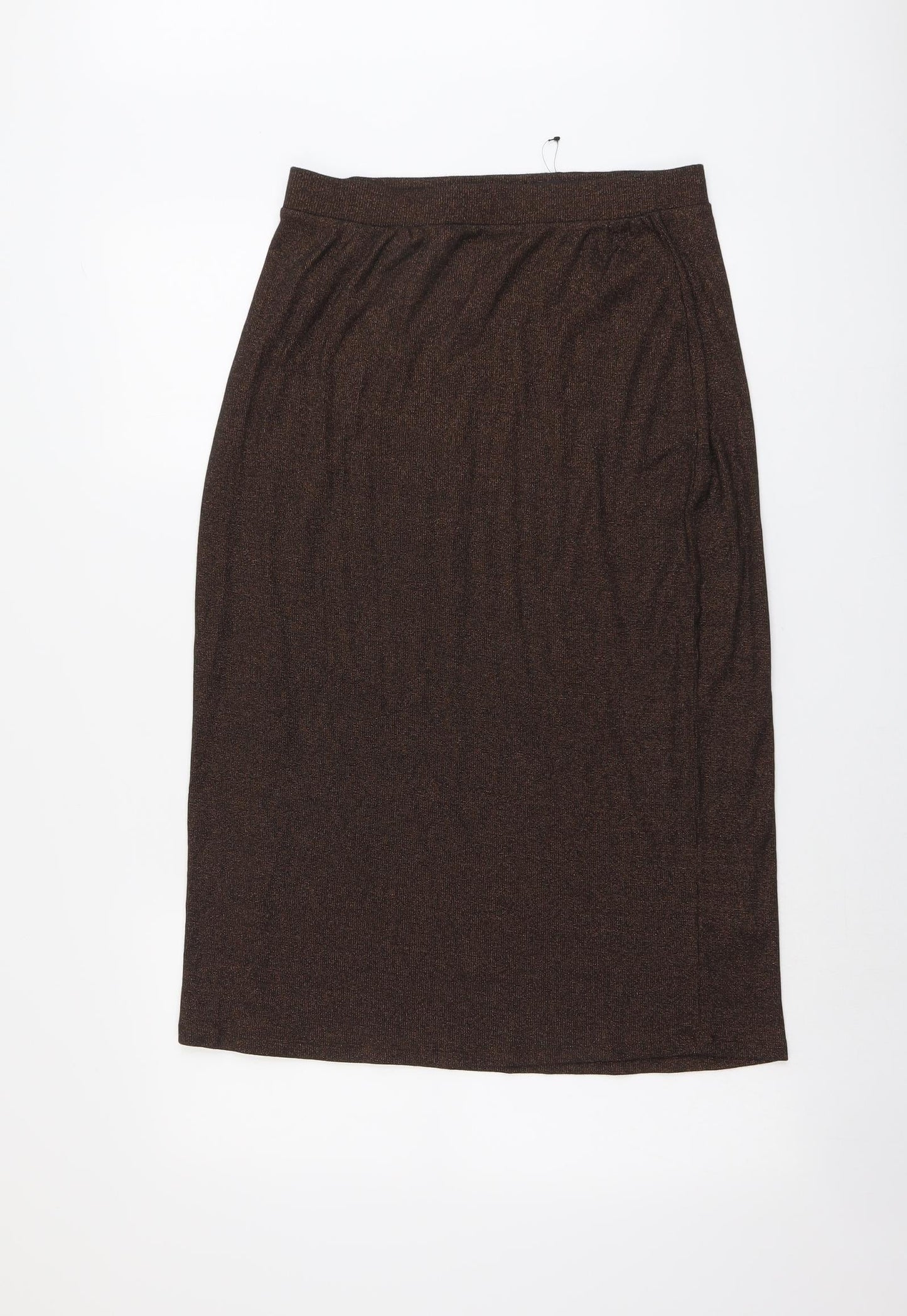 Marks and Spencer Womens Brown Cotton A-Line Skirt Size 12