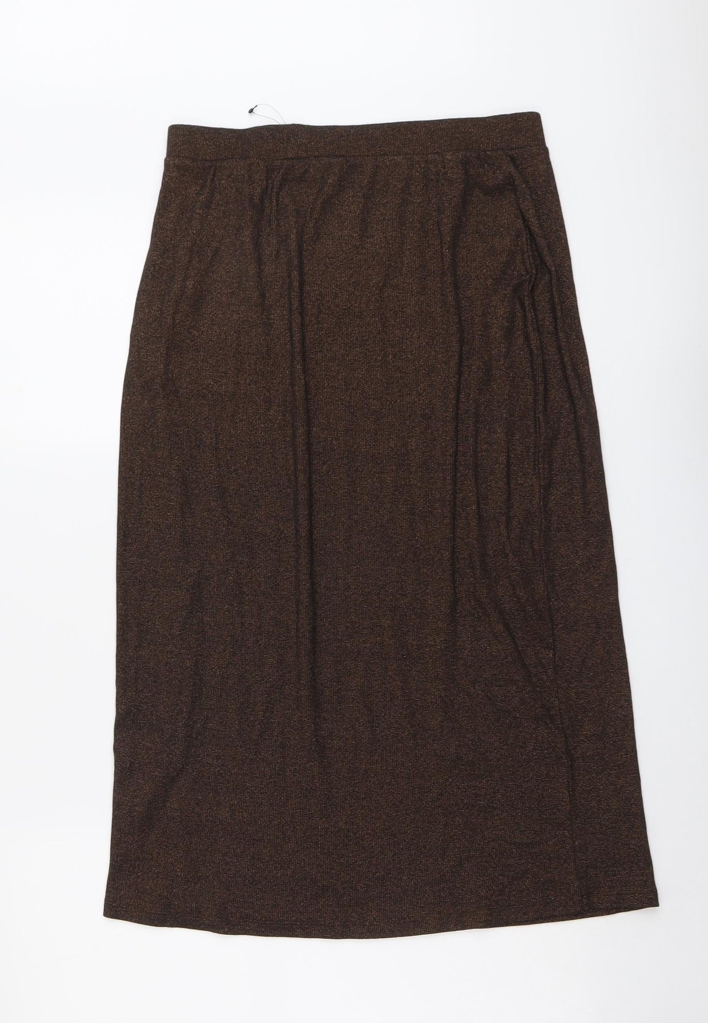 Marks and Spencer Womens Brown Cotton A-Line Skirt Size 12