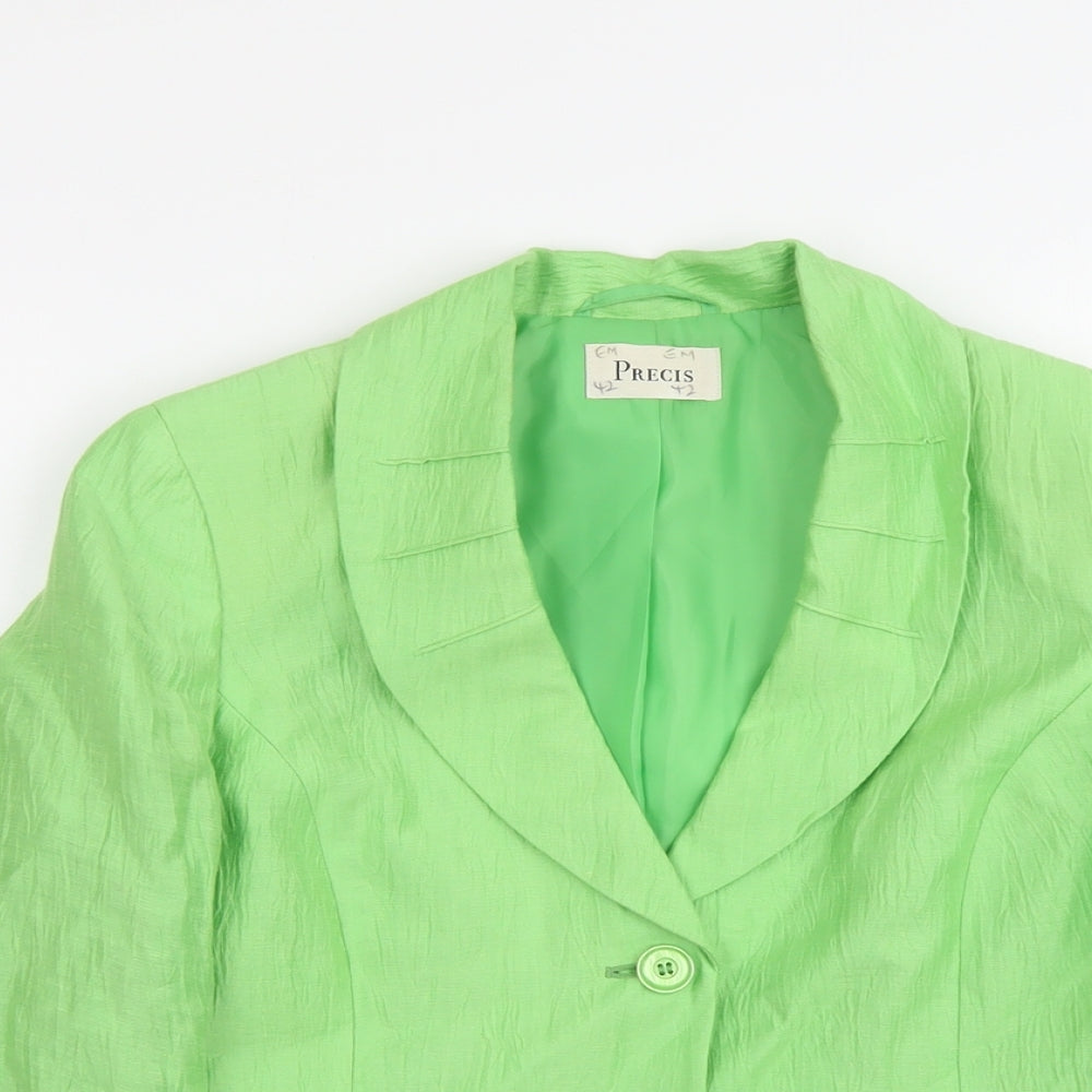 Precis Womens Green Linen Jacket Blazer Size 10