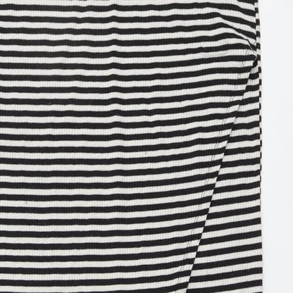 H&M Womens Black Striped Polyester A-Line Skirt Size M