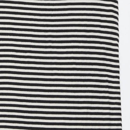 H&M Womens Black Striped Polyester A-Line Skirt Size M