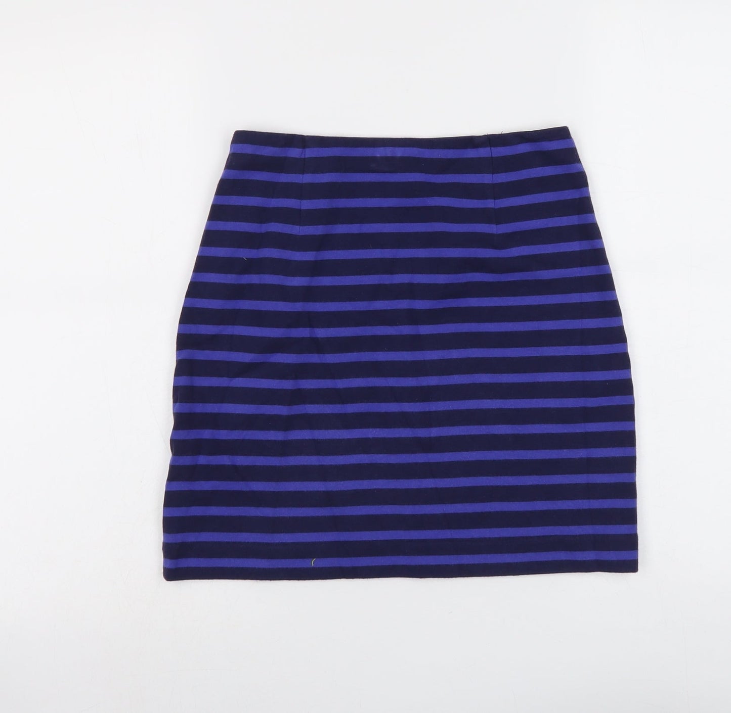 Jack Wills Womens Blue Striped Cotton Bandage Skirt Size 10 Zip