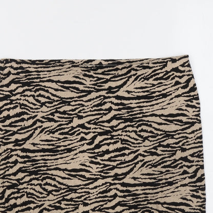 Dorothy Perkins Womens Beige Animal Print Viscose Bandage Skirt Size 10 - Tiger Pattern