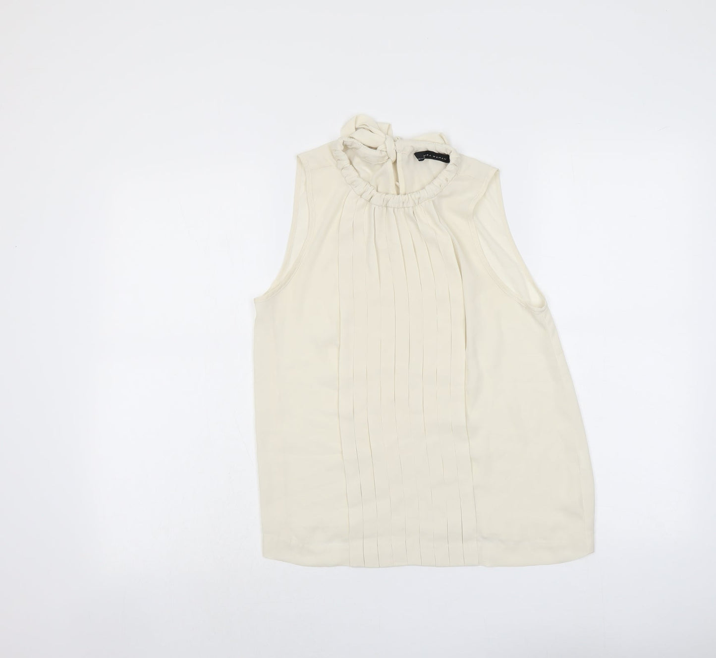 Zara Womens Beige Polyester Basic Tank Size XS Round Neck