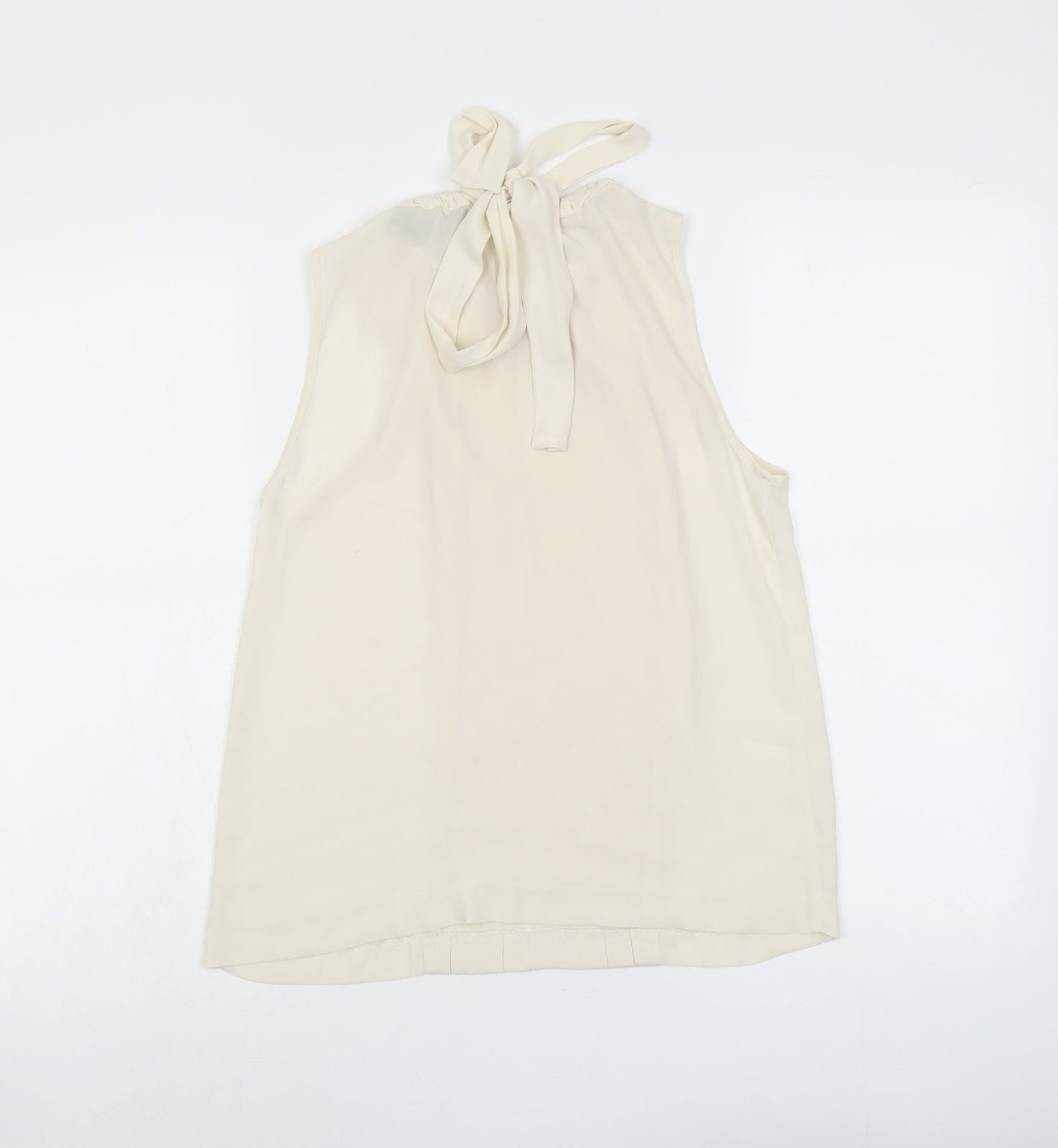 Zara Womens Beige Polyester Basic Tank Size XS Round Neck