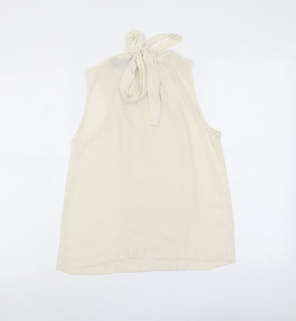 Zara Womens Beige Polyester Basic Tank Size XS Round Neck