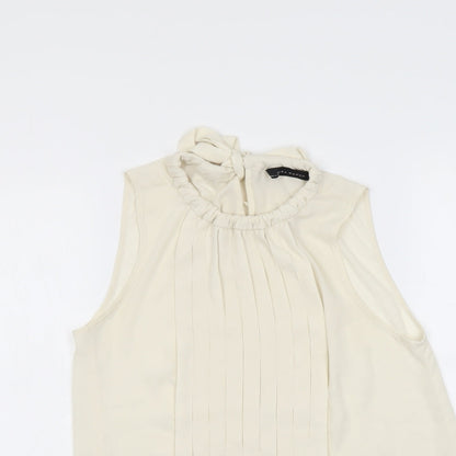 Zara Womens Beige Polyester Basic Tank Size XS Round Neck