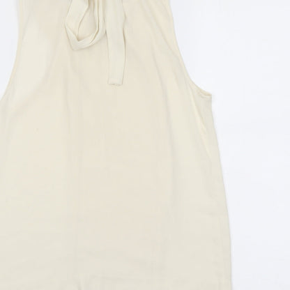 Zara Womens Beige Polyester Basic Tank Size XS Round Neck