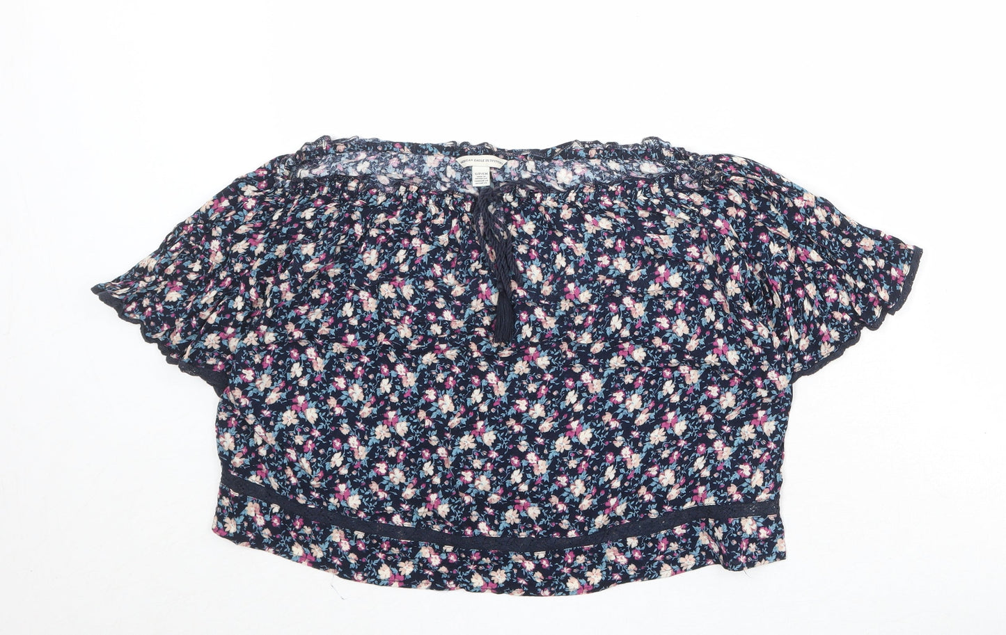 Womens UK Size S American Eagle Outfitters Blue Basic Blouse