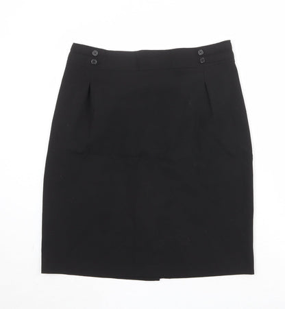 John Lewis Womens Black Polyester A-Line Skirt Size 32 in Zip