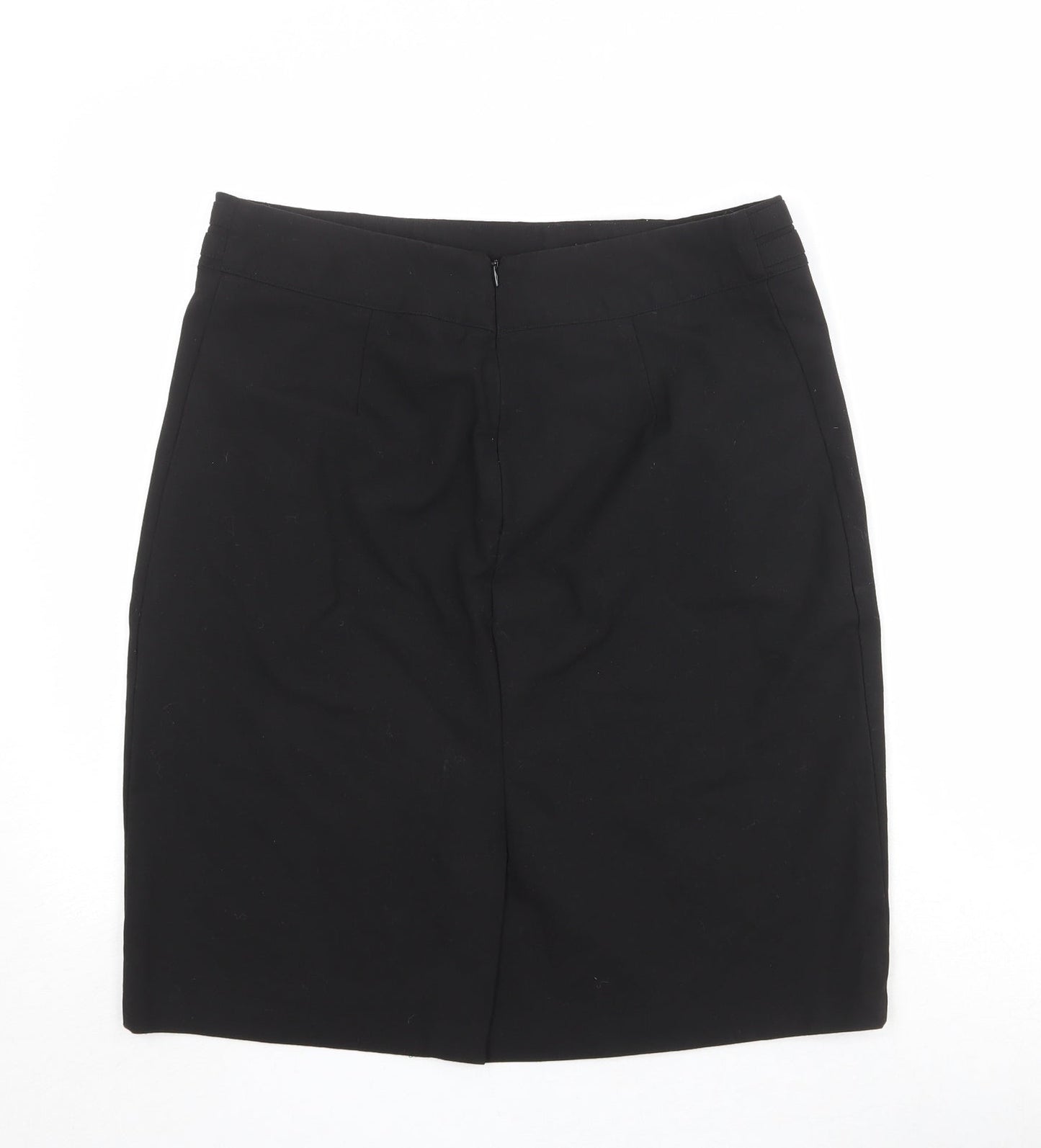 John Lewis Womens Black Polyester A-Line Skirt Size 32 in Zip
