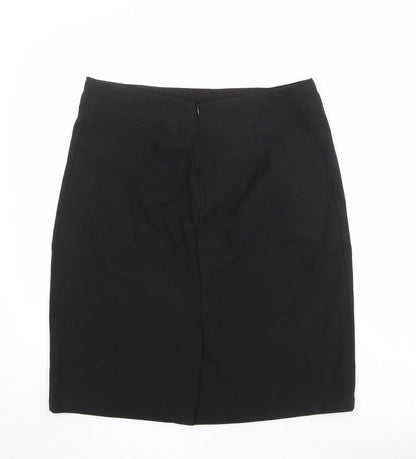 John Lewis Womens Black Polyester A-Line Skirt Size 32 in Zip