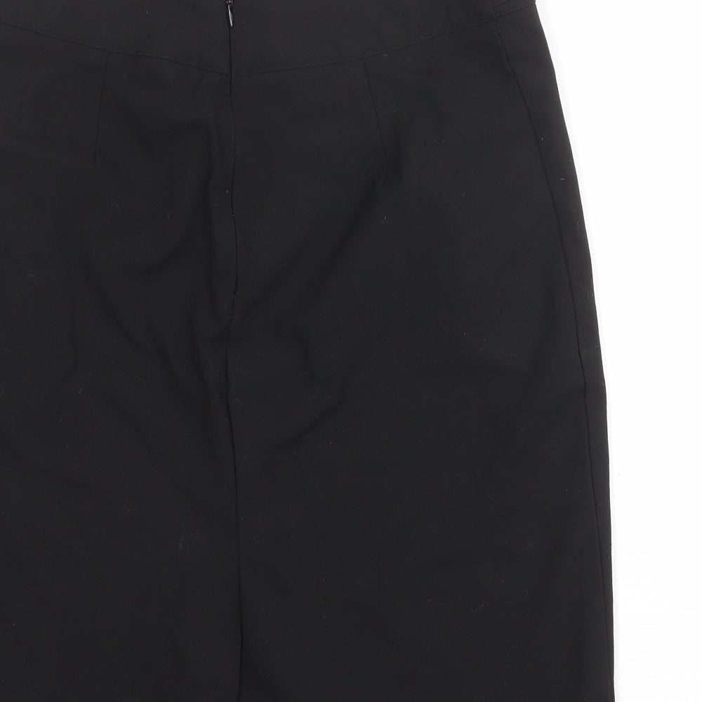 John Lewis Womens Black Polyester A-Line Skirt Size 32 in Zip