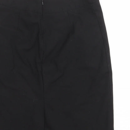 John Lewis Womens Black Polyester A-Line Skirt Size 32 in Zip
