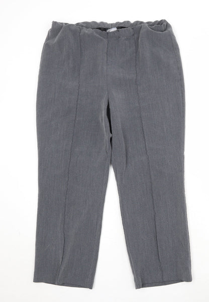 Bonmarché Womens Grey Polyester Trousers Size 12 Regular