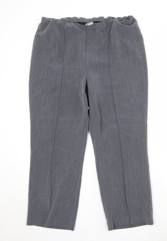 Bonmarché Womens Grey Polyester Trousers Size 12 Regular