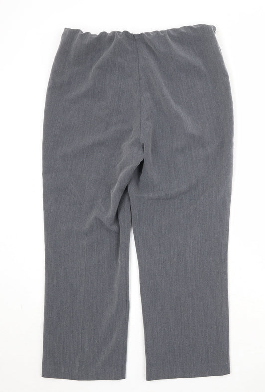 Bonmarché Womens Grey Polyester Trousers Size 12 Regular