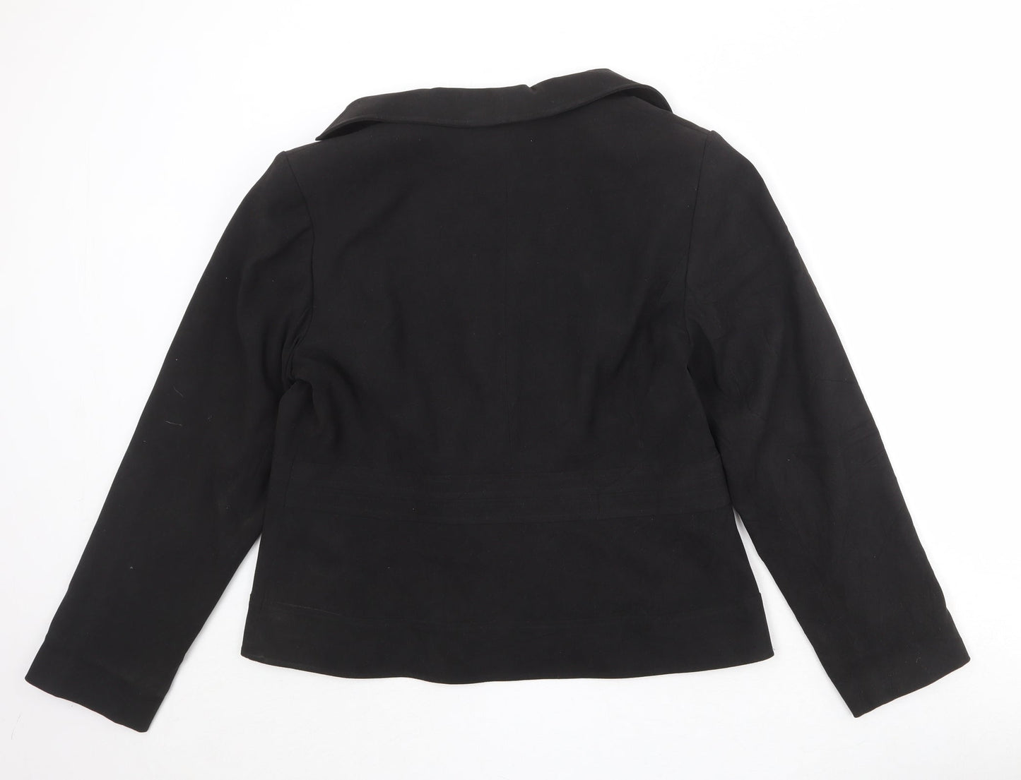 BHS Womens Black Polyester Jacket Blazer Size 16