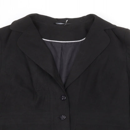 BHS Womens Black Polyester Jacket Blazer Size 16