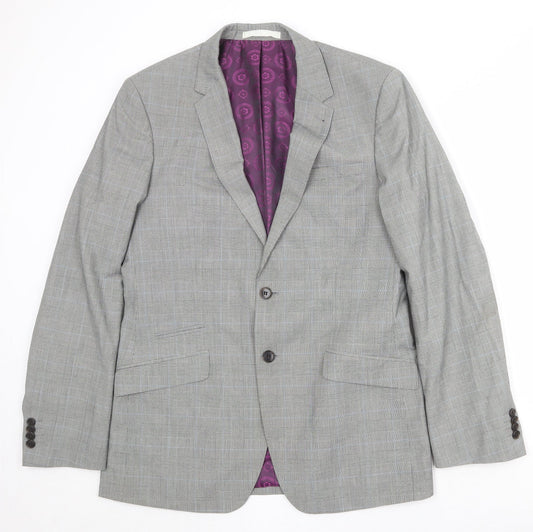 Mens UK Size 40 Burton Regular Grey Suit Jacket