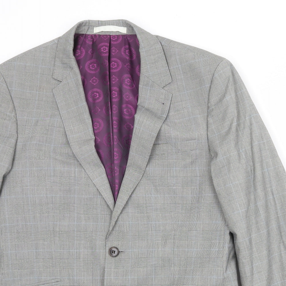 Mens UK Size 40 Burton Regular Grey Suit Jacket